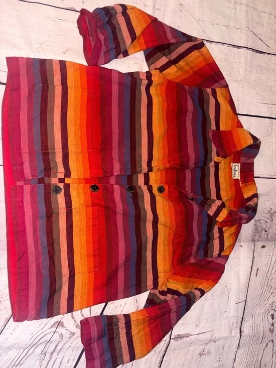 Tantrums Multicolor Striped Button-Front cotton Jacket - Picture 11 of 12